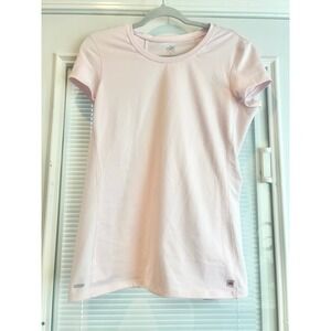 ALO CoolFit Women's Lt Pink Athletic T Shirt Short Sleeve Rear Vented Size XL